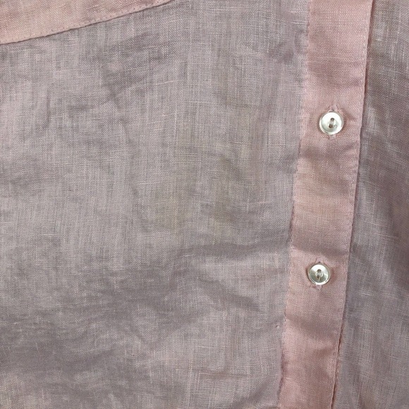Ess the Label Button Up Women's Shirt Size 6 Pink Linen top - Picture 8 of 9